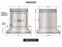 Hanging Ventless Island Hood with Fire Suppression VH-36-OVI SHOP HOODS, VENTLESS HOODS, Hanging Ventless, 36 INCH INTERIOR