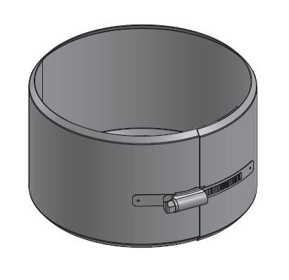 10" Diameter Grease Duct 10" Cut Length Band SWCK10-CLB SHOP, DUCTWORK, Single Wall Grease Duct Accessories, Single Wall 10” Diameter