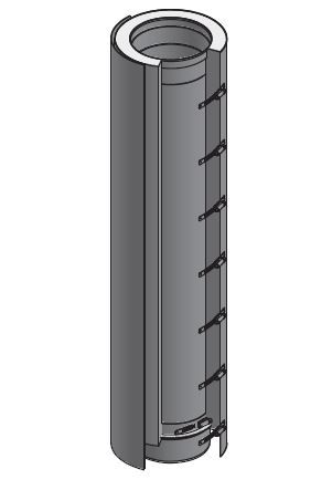 16" Diameter Grease Duct 36" Cut Length DWCK16-36CL-ZC Double Wall 16” Diameter