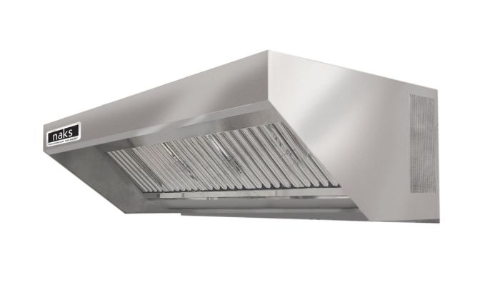 Hoodmart Stainless Steel Integrated Exhaust and Make up Air Hood and Fan System - Low Box Concession w/single Exhaust Louver 4' X 40" - Patent Pending LBMUA-AV4C SHOP HOODS, COMMERCIAL HOOD PACKAGES, Concession Hood Packages, Make-up Air Exhaust Hood & Fan for Food Truck