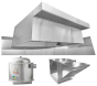 16' X 48" HOODMART GRC RESTAURANT HOOD SYSTEMS w/ PSP Make Up AIr EXH016PSP-GRC SHOP HOODS, COMMERCIAL HOOD PACKAGES, PSP Hoods, Makeup-Air Hood Packages, UNTEMPERED AIR, Perforated Supply Plenum (PSP)
