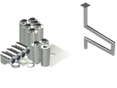 16" - Double Wall Kit, Zero Clearance, Grease Duct, Four 90's, 50' Straight, Including No Weld Hood and Fan Connections
