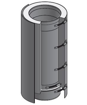 10" Diameter Grease Duct 18" Cut Length DWCK10-18CL-ZC Double Wall 10” Diameter