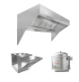 HoodMart Low Ceiling Sloped Front Wall Canopy Hood Package w/Makeup Air 19’ x 48” 2019LB SHOP HOODS, COMMERCIAL HOOD PACKAGES, Makeup-Air Hood Packages, Low Ceiling Sloped Front Short Cycle IPS