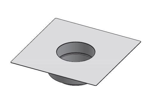 10" Diameter Grease Duct Fan Plate Adapter - End DWCK10-FPE:29X29-ZC Double Wall 10” Diameter