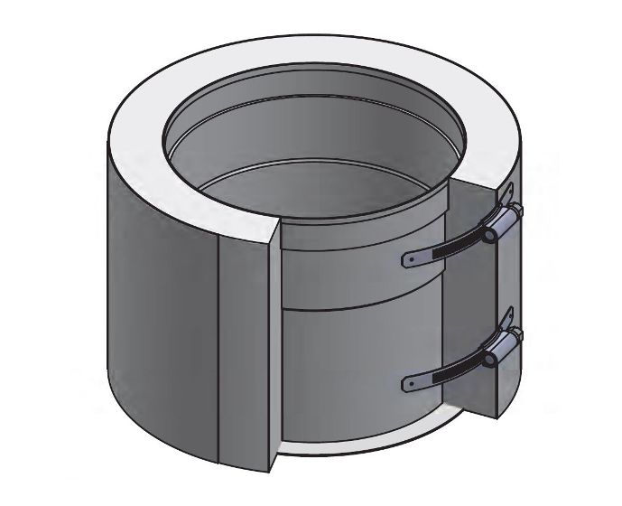 10" Diameter, Double Wall Reduced Clearance Grease Duct, Flange Collar Adapter - Start DWCK10-FCS-RC SHOP, DUCTWORK, Double Wall Reduced Clearance Grease Duct Accessories, Double Wall 10” Diameter