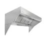 HoodMart Low Ceiling Sloped Front Wall Canopy Hood Package w/Makeup Air 11’ x 48” 2011LB SHOP, COMMERCIAL HOOD PACKAGES, Makeup-Air Hood Packages, Low Ceiling Sloped Front Short Cycle IPS