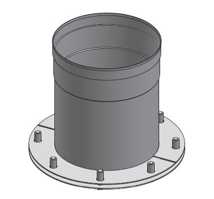 12" Diameter Grease Duct No Weld Hood Adapter - Start SWCK12-NWHA SHOP, DUCTWORK, Single Wall Grease Duct Accessories, Single Wall 12” Diameter