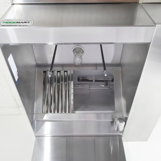 Restaurant Hood w/(BRP) Back Return Plenum Makeup-Air 4'x48" 0448HBMBRP SHOP, HOODS ONLY, Makeup Air Hoods, Back Return Plenum (BRP)