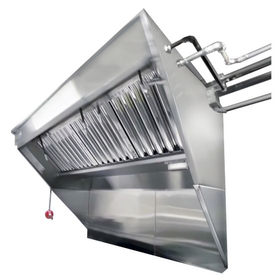Hoodmart Stainless Steel Integrated Exhaust Hood and Fan System - Low Box Concession w/double Exhaust Louver 10' X 40" - Patent Pending LBOX-AV10C SHOP, COMMERCIAL HOOD PACKAGES, Concession Hood Packages, Integrated Exhaust Hood and Fan System for Food Truck / Concession