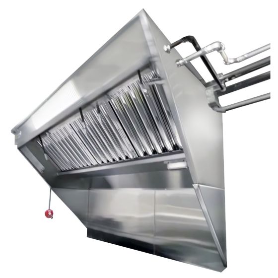 Hoodmart Stainless Steel Integrated Exhaust Hood and Fan System - Low Box Concession w/double Exhaust Louver 12' X 40" - Patent Pending LBOX-AV12C SHOP HOODS, COMMERCIAL HOOD PACKAGES, Concession Hood Packages, Integrated Exhaust Hood and Fan System for Food Truck / Concession