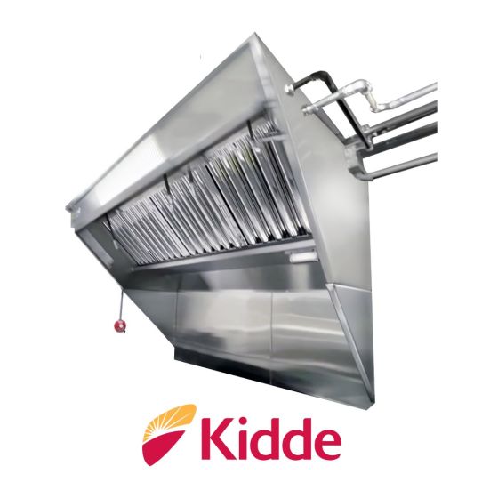 Hoodmart Stainless Steel Integrated Exhaust Low Box Concession Hood System w/Kidde Fire Suppression - 7' x 40" LBOX-AV7C-KF SHOP HOODS, COMMERCIAL HOOD PACKAGES, Food Truck Hood Packages, All-in-One Exhaust Hood and Fan System w/ Fire Suppression, New LBOX-AV Integrated Food Truck/ Concession Pkg w/ Kidde Fire Suppression