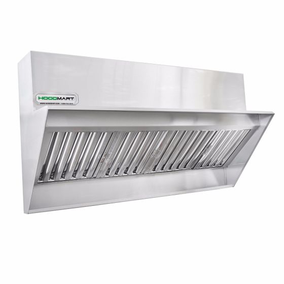 Restaurant Low Proximity Backshelf Hood 14' x 23" 1423SSBBSV SHOP, HOODS ONLY, Exhaust Hoods, Low Proximity Backshelf hood