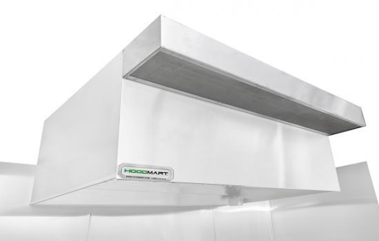 HOODMART TYPE 2 condensate Hood W/ PSP MAKE-UP AIR- 6’ x 48” 0648SSBCOND-PSP SHOP HOODS, HOODS ONLY, Type 2 & Condensate, Condensate Steam, Condensate PSP Only