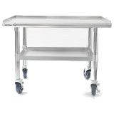 NAKS 36" x 27" 18 Gauge Stainless Steel Equipment Stand with Undershelf and Casters STAND-3627 SHOP HOODS, Equipment, Equipment Stands