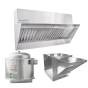 Restaurant Low Proximity Backshelf Hood System w/ BRP 5' x 23" EXSS005BSVBRP SHOP HOODS, COMMERCIAL HOOD PACKAGES, Makeup-Air Hood Packages, Backshelf with BRP