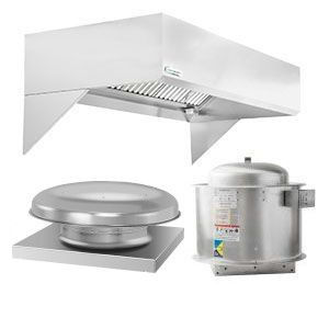 HoodMart Restaurant Hood System w/ Eco Make-Up Air 4’ x 48” 2004-DB SHOP, Economy Short Cycle Makeup Air (IPS), Standard Short Cycle IPS