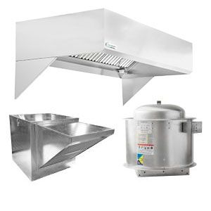 HoodMart Restaurant Hood System w/ Makeup-Air 12'x48" + Fire Suppression System 2012B-FIRE SHOP HOODS