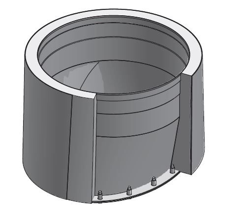 14" Diameter Grease Duct No Weld Hood Adapter - Start DWCK14-NWHO-ZC Double Wall 14” Diameter