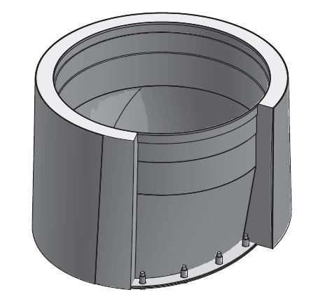 14" Diameter Grease Duct No Weld Hood Adapter - Start DWCK14-NWHO-RC SHOP, DUCTWORK, Double Wall Reduced Clearance Grease Duct Accessories, Double Wall 14” Diameter