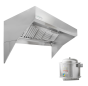 HoodMart Low Ceiling Sloped Front Exhaust Hood System - 16' x 48" EXH0016LB SHOP HOODS, COMMERCIAL HOOD PACKAGES, Exhaust Hood Packages, Low Ceiling Sloped Front Exhaust Hood Packages