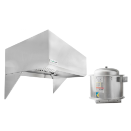 Restaurant Exhaust Hood and Fan System package 14ft X 48in