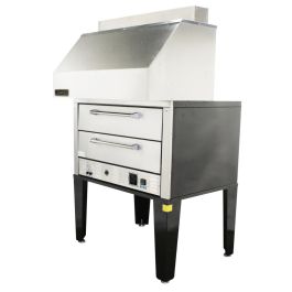 50 Double Deck Pizza Oven w Ventless Hood 3 PH Incl. Fire Supp