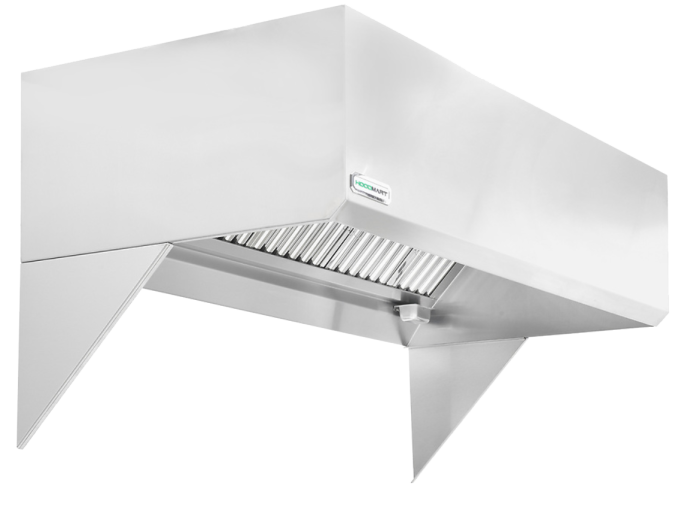 Hoodmart Restaurant Hood w/ Makeup-Air - 7' x 48" 0748HBM SHOP HOODS, HOODS ONLY, Makeup Air Hoods, Short Cycle Makeup Air, Standard Short Cycle