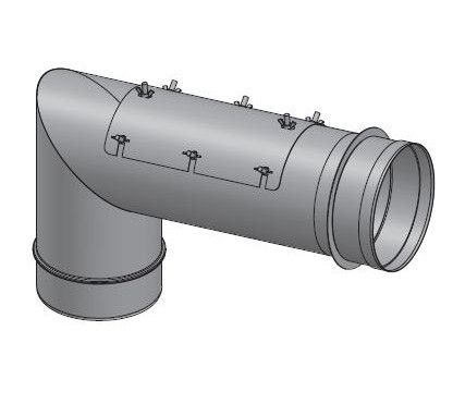 22" Diameter Grease Duct 87 Degree Elbow w/ Access SW-NAKS-CK22-87EA SHOP, DUCTWORK, Single Wall Grease Duct Accessories, Single Wall 22” Diameter