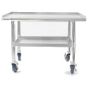 NAKS 48" x 27" 18 Gauge Stainless Steel Equipment Stand with Undershelf and Casters STAND-4827 SHOP, Equipment, Equipment Stands