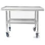 NAKS 36" x 27" 18 Gauge Stainless Steel Equipment Stand with Undershelf and Casters STAND-3627 SHOP HOODS, Equipment, Equipment Stands