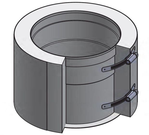 18" Diameter, Double Wall Reduced Clearance Grease Duct, Flange Collar Adapter - Start DWCK18-FCS-RC SHOP, DUCTWORK, Double Wall Reduced Clearance Grease Duct Accessories, Double Wall 18” Diameter