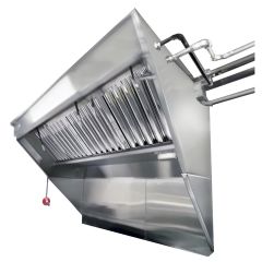 Hoodmart Stainless Steel Integrated Exhaust Hood and Fan System - Low Box Concession w/single Exhaust Louver 5' X 40" - Patent Pending