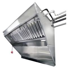 Hoodmart Stainless Steel Integrated Exhaust Hood and Fan System - Low Box Concession w/double Exhaust Louver 12' X 40" - Patent Pending