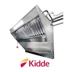 Hoodmart Stainless Steel Integrated Exhaust Low Box Concession Hood System w/Kidde Fire Suppression - 4' x 40"