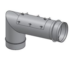 10" Diameter, Single Wall Grease Duct, 87 Degree Elbow w/ Access