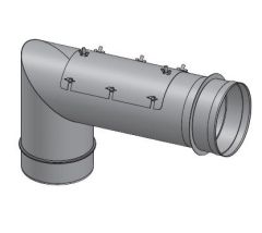 14" Diameter, Single Wall Grease Duct, 87 Degree Elbow w/ Access
