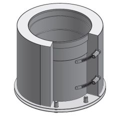 10" Diameter, Double Wall Zero Clearance Grease Duct, No Weld Hood Adapter - Start