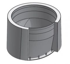 14" Diameter, Double Wall Reduced Clearance Grease Duct, No Weld Hood Adapter - Start