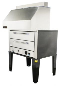 50” Double Deck Pizza Oven w/ Ventless Hood 3 PH - No Fire Supp