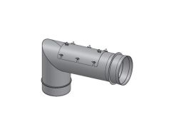 18" Diameter, Single Wall Grease Duct, 87 Degree Elbow w/ Access