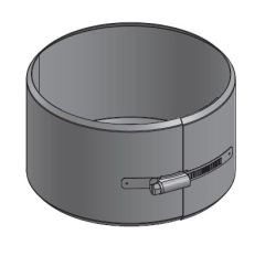 10" Diameter, Single Wall Grease Duct, Cut Length Locking Band