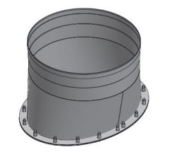 16" Diameter, Single Wall Grease Duct, No Weld Hood Adapter - Start