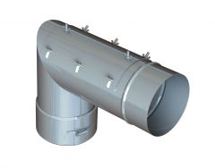 12" Diameter, Single Wall Grease Duct, 87 Degree Elbow w/ Access