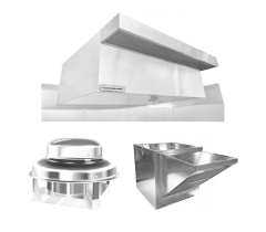 HOODMART TYPE 2 condensate Hood SYSTEM W/ PSP MAKE-UP AIR 6' x 48"