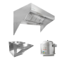 HoodMart Low Ceiling Sloped Front Wall Canopy Hood Package w/Makeup Air 12’ x 48” 2012LB SHOP HOODS, COMMERCIAL HOOD PACKAGES, Makeup-Air Hood Packages, Low Ceiling Sloped Front Short Cycle IPS