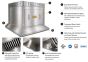 Hanging Ventless Island Hood with Fire Suppression VH-48-OVI SHOP HOODS, VENTLESS HOODS, Hanging Ventless, 48 INCH INTERIOR