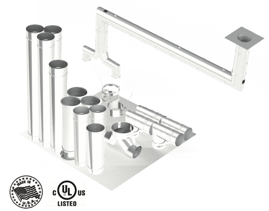 Single Wall Kit - Straight w/ Pant Leg and 2 - 90's Single Wall Kit - Straight w/ Pant Leg and 2 - 90's