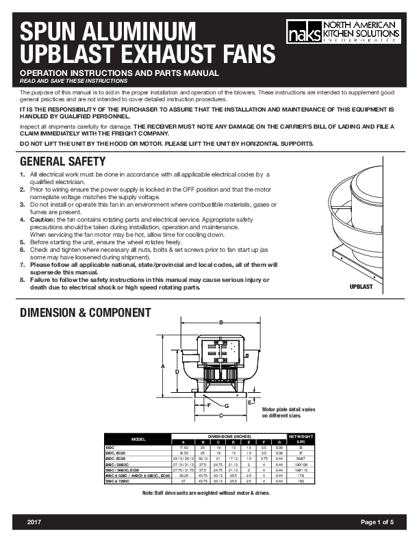 NAKS - SPUN ALUMINUM UPBLAST EXHAUST MANUAL