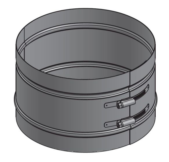 12" Diameter, Double Wall Reduced Clearance Grease Duct, Locking Band DWCK12-LB-RC COMPRAR, DUCTOS, Double Wall Reduced Clearance Grease Duct Accessories, Double Wall 12” Diameter
